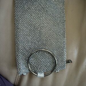 Silver Mesh Belt with Round Buckle